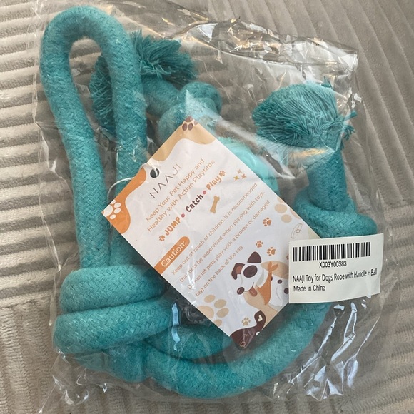 Toy for Dogs Rope with Handle + Ball, Dog Chew Toy, Dog Grinding Teeth Chew - Picture 4 of 5